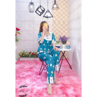 Combo 3 set bộ lụa hàng mặc nhà