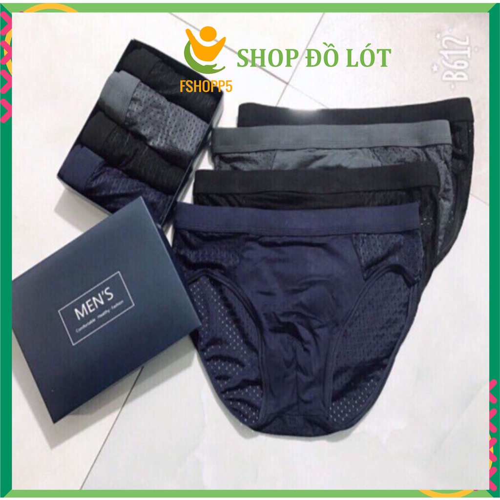 HỘP 4 Quần sịp tam giác cao cấp thông hơi kháng khuẩn xuất nhật LOTNAM03