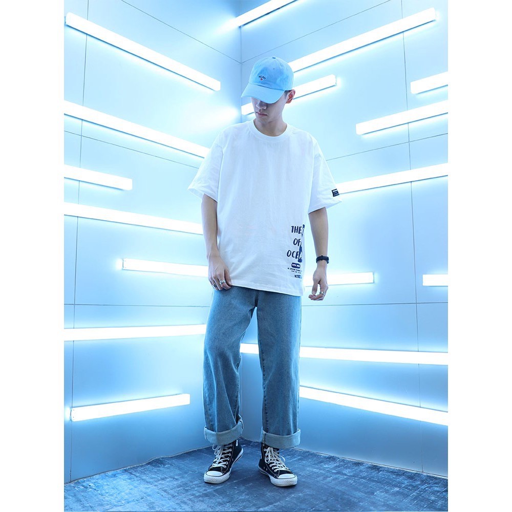 Áo phông UNISEX tay ngắn from rộng in hình phong cách cá tính cho Mùa hè