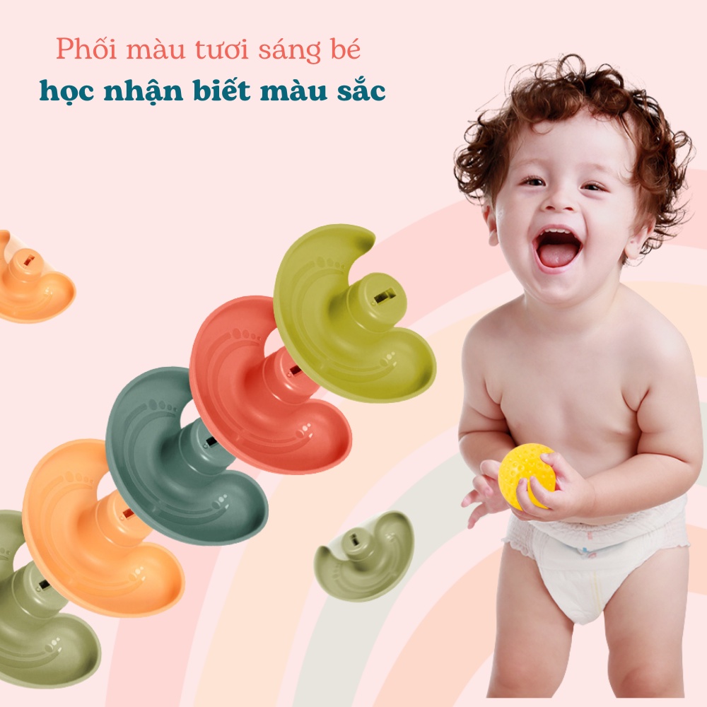 Bộ tháp thả bóng đồ chơi giáo dục sớm, đồ chơi xếp bóng trượt trên tháp hình vịt hàng dành cho bé trai gái 2 3 4 5 6 tuổ
