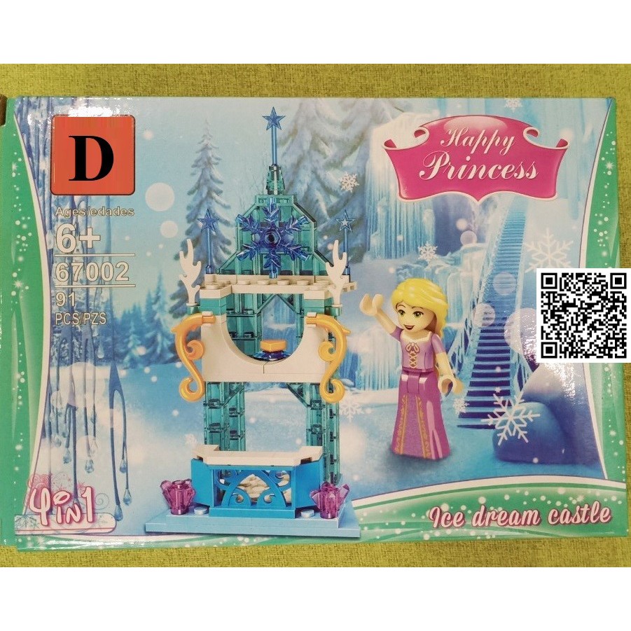 430 Bộ 4 nhân vật LEGO CÔNG CHÚA ELSA NỮ HOÀNG BĂNG GIÁ DISNEY BỘ LẮP RÁP LÂU ĐÀI TUYẾT