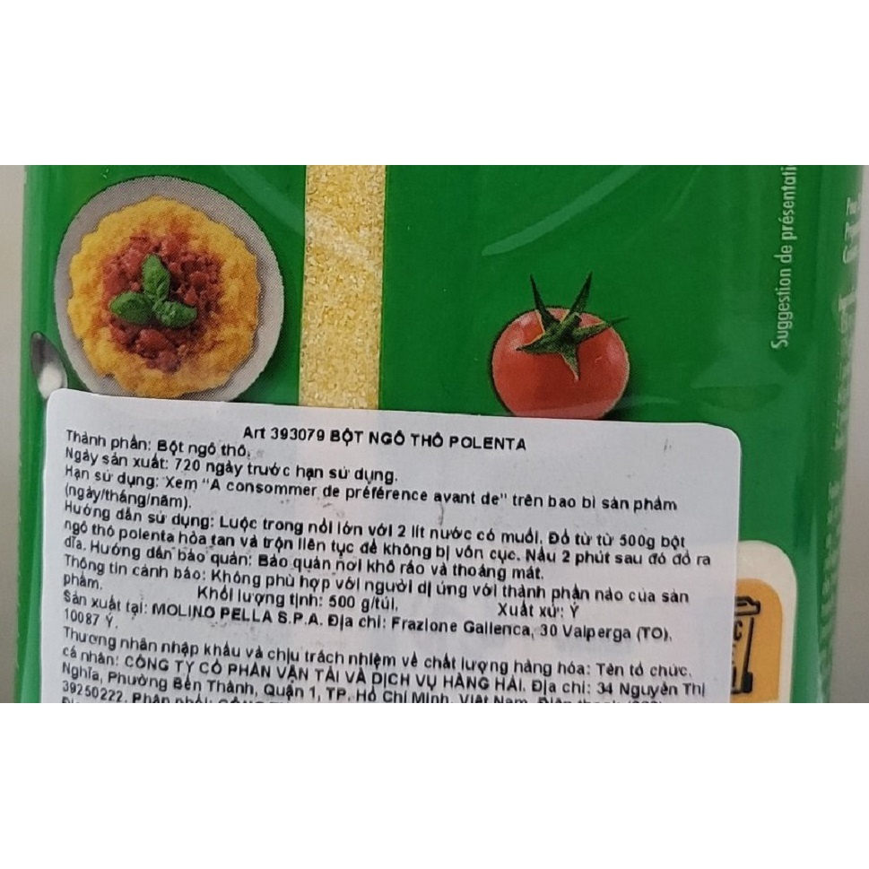 [Gói 500g] BỘT NGÔ THÔ [Italia] CSN Polenta