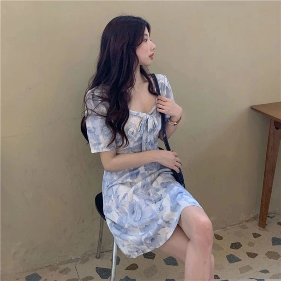 Đầm Hoa Cổ Vuông Thời Trang Xinh Xắn Cho Nữ Mùa Hè | BigBuy360 - bigbuy360.vn