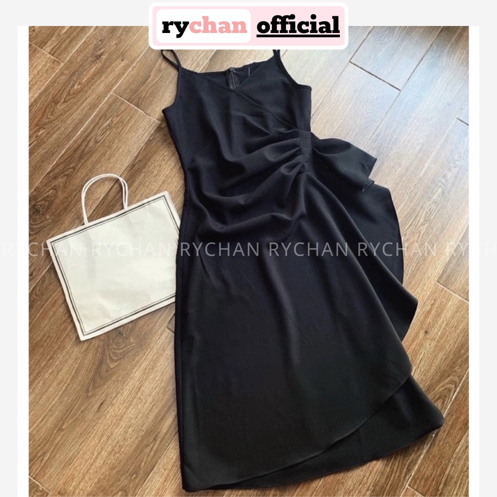 Đầm Nữ Dự Tiệc Form Dài Hai Dây Bèo Eo Cực Sang Chảnh Màu Đen [ẢNH THẬT CUỐI] - DX9756