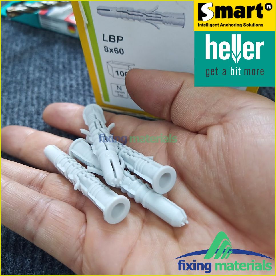 KM đặc biệt: Mũi khoan HELLER 3 ngạnh 8x160 tặng 4 con tắc kê nhựa PA6 cao cấp M8x60 kèm vít hiệu SMART, nhập khẩu EU