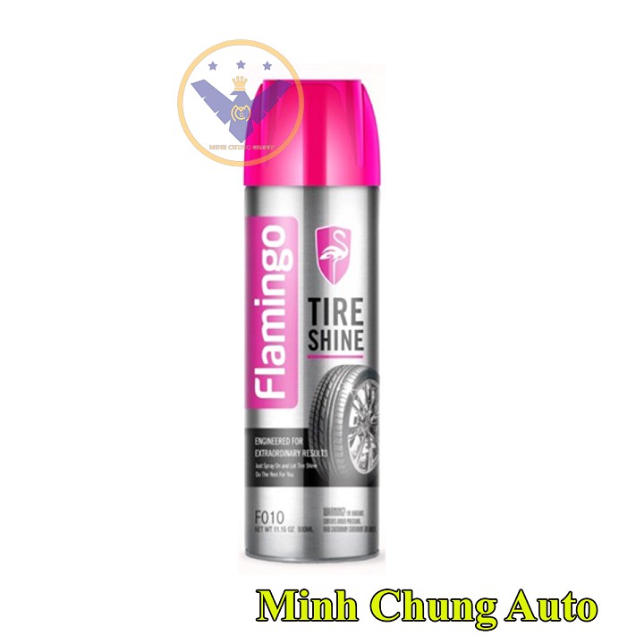 COMBO 2 Bình xịt dưỡng bóng lốp xe ô tô, xe máy Flamingo Tire Shine 500ml