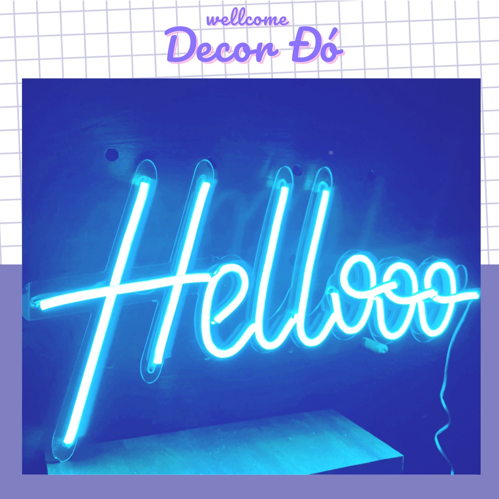 Đèn NeonSign | HELLOOO | Kích Thước 40x23cm | Quà Tặng Trang Trí Cực Chất , Siêu Sáng & Tiết Kiệm Điện Với Led 12v