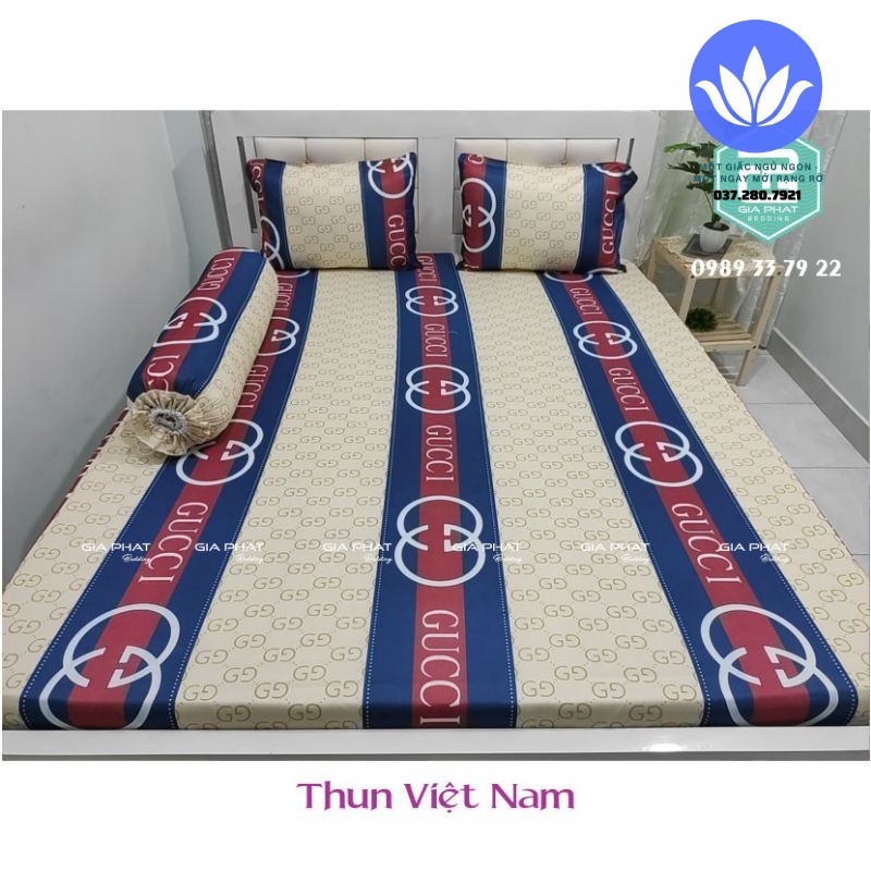 Ga Giường thun lạnh Việt Nam đủ kích thước chân nệm 3-18cm- không áo gối