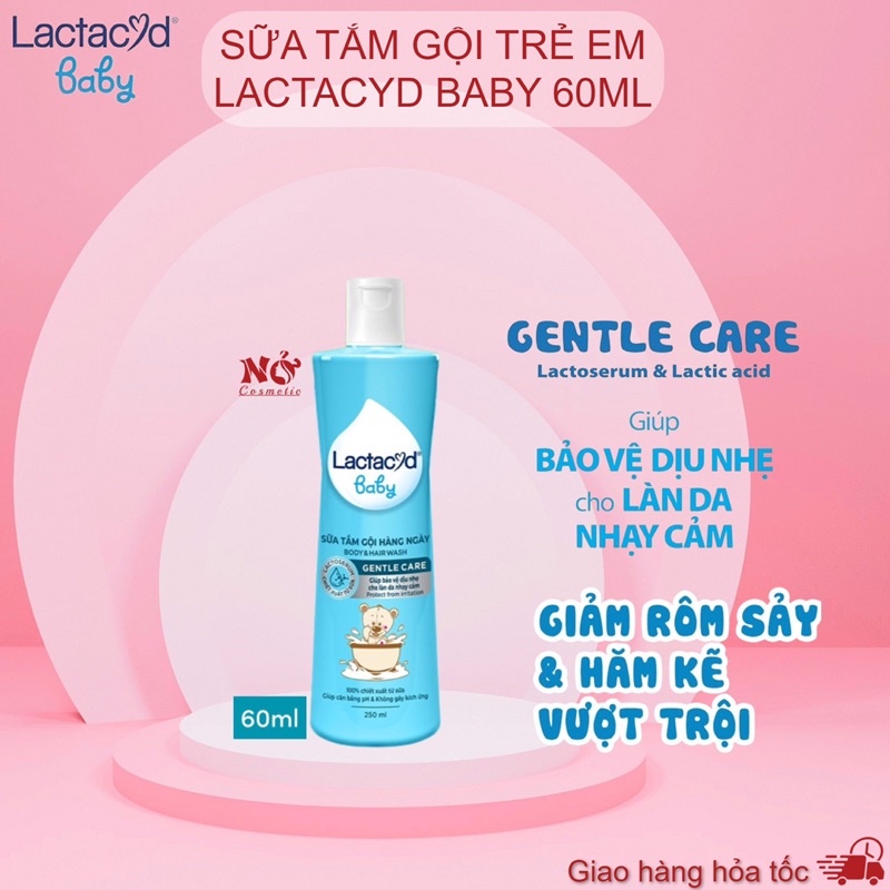 [MINI SIZE 60ml] Sữa tắm Lactacyd BB for baby- Lactacyd milky cho bé
