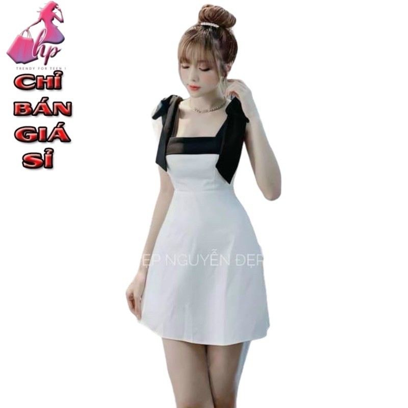 Váy đầm ôm body hai dây cột nơ voan lụa mịn đẹp có mút ngực dây kéo lưng mẫu mới thời trang 2021 bán giá sỉ | BigBuy360 - bigbuy360.vn