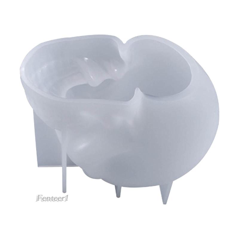 Khuôn Làm Nến Hình Đầu Lâu 3D Bằng Silicone Trang Trí Nội Thất DIY