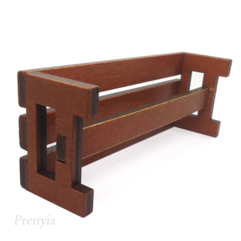 Mô hình ghế đẩu bằng gỗ thu nhỏ 1: 12 dùng trang trí tiểu cảnh DIY