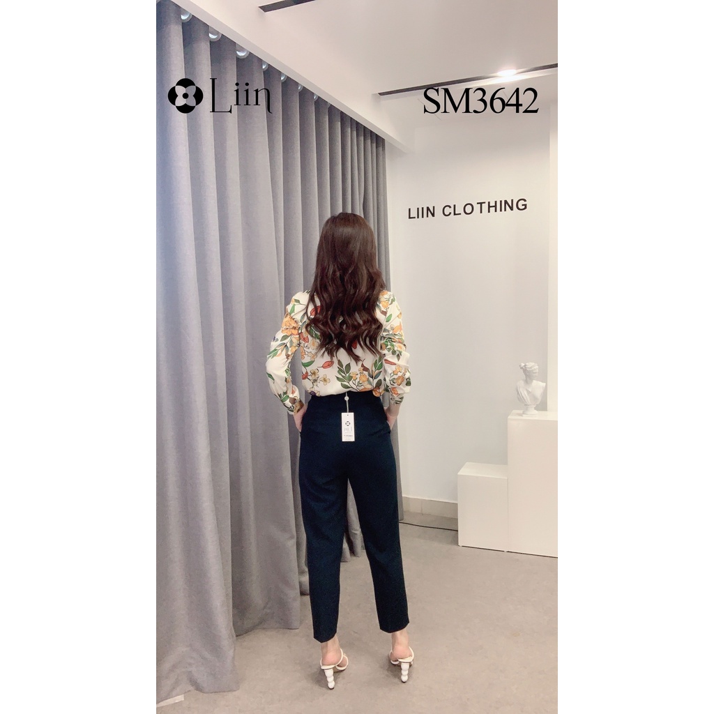 Áo sơ mi nữ dài tay chất Lụa cao cấp họa tiết Lá Hoa xinh xắn Liin Clothing SM3462 | BigBuy360 - bigbuy360.vn