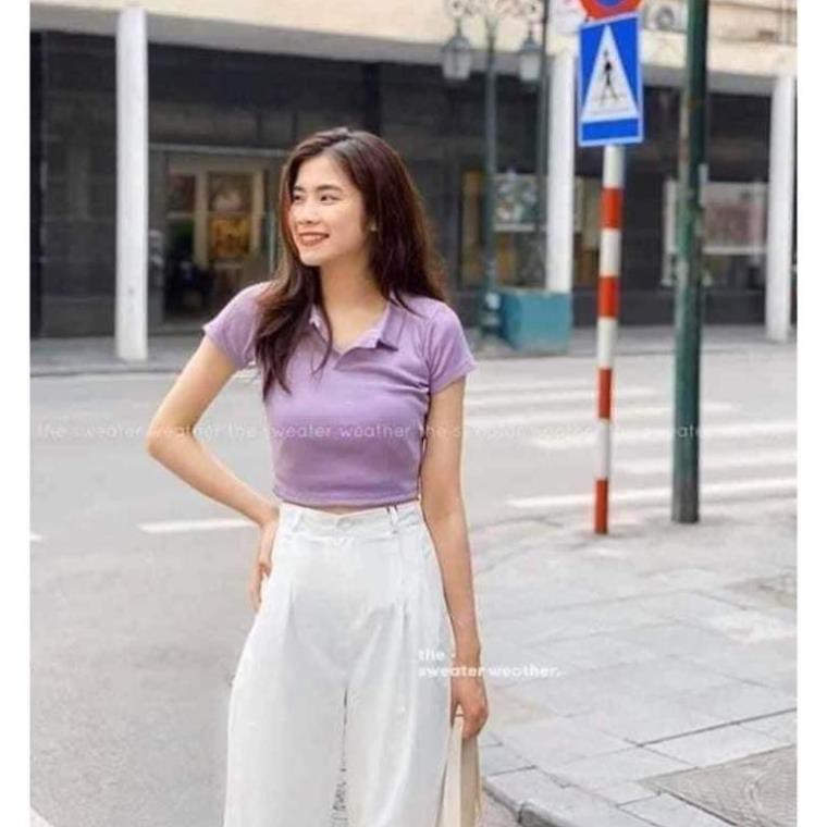 Áo Croptop nữ tay ngắn, cổ trơn Hàng cao cấp ôm dáng Ulzzang (siêu xinh) 20beautyplus