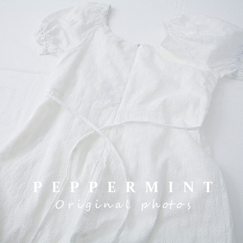 Đầm Peppermint 43794 tay ngắn họa tiết hoa phong cách Hàn Quốc thời trang xinh xắn cho nữ