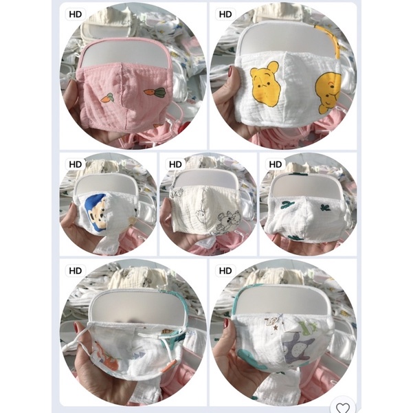 Khẩu trang xô trẻ em có mặt kính chắn giọt bắn