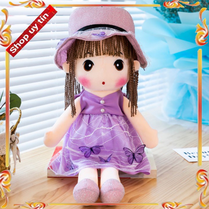 [ MẪU MỚI ]  Búp Bê Cao Cấp Hoa Tím 45cm