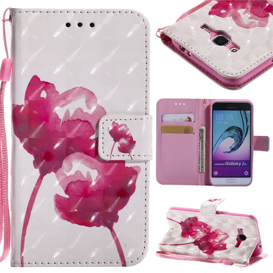 Bao da điện thoại nắp lật in hình rực rỡ dành cho Samsung J3（2016）/J5（2016）/J7（2016） | BigBuy360 - bigbuy360.vn