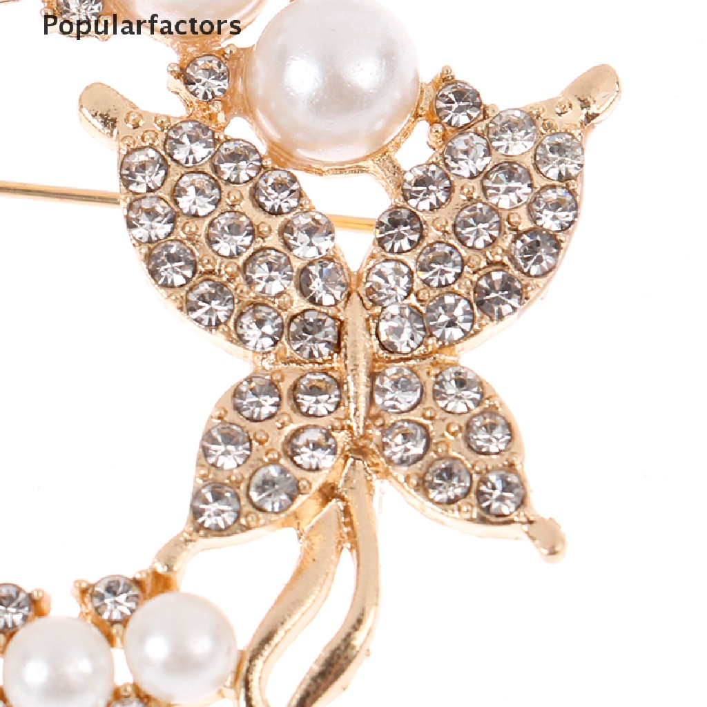 Hoa Tai Hình Bướm Đính Ngọc Trai Nhân Tạo Thời Trang