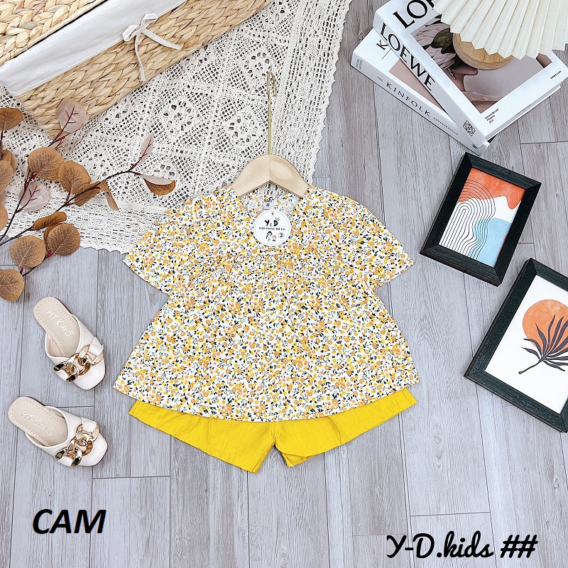 Bộ bé gái thô hoa nhí quần đùi XHN823