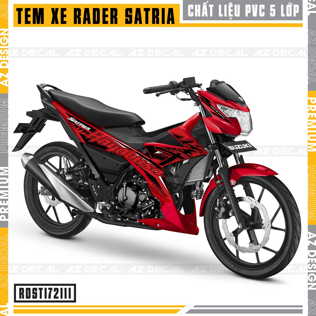 Tem Xe Suzuki Raider/Satria Mẫu Hayabusa Chọn Màu | RDST172111 | Decal PVC Chống Nước, Dễ Dán Màu Đỏ Đen Trắng Xanh