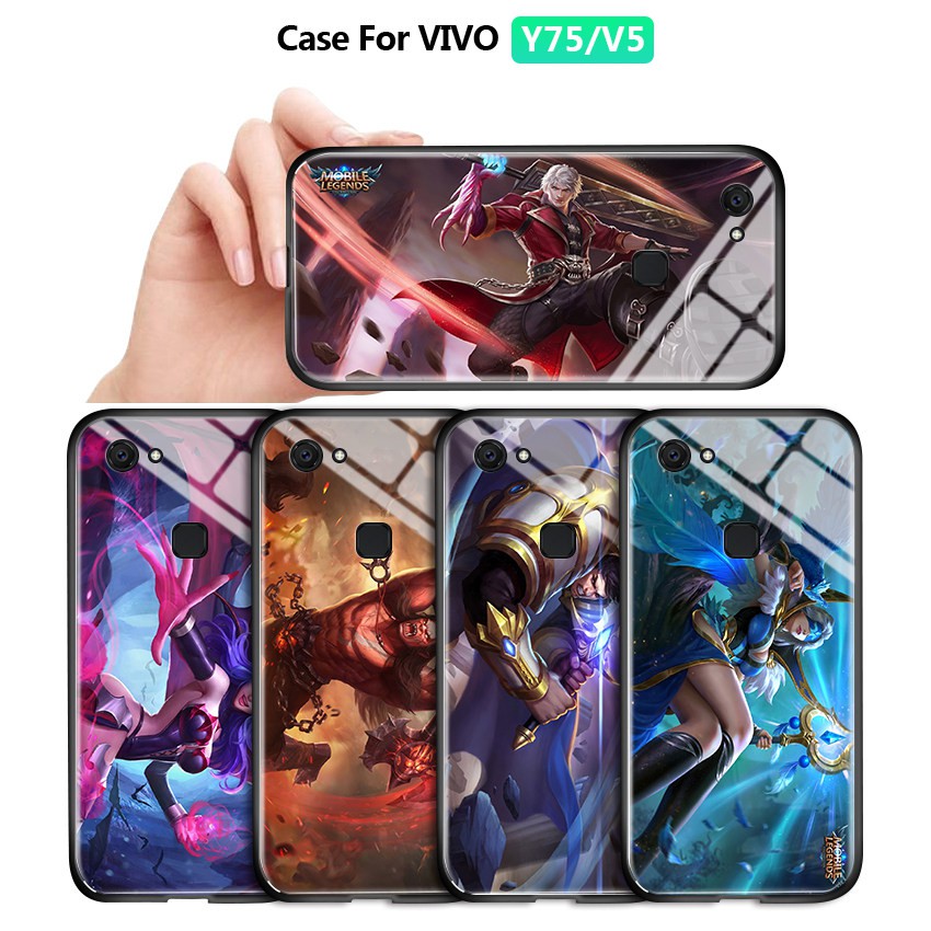 สำหรับ Vivo Y75 V7 Y71 Y69 Y66 Y65 Y53 Vỏ điện thoại trò chơi di động MLBB สำหรับ Mặt sau bằng kính cường lực bóng loáng dành cho điện thoại di động Vỏ bọc huyền thoại