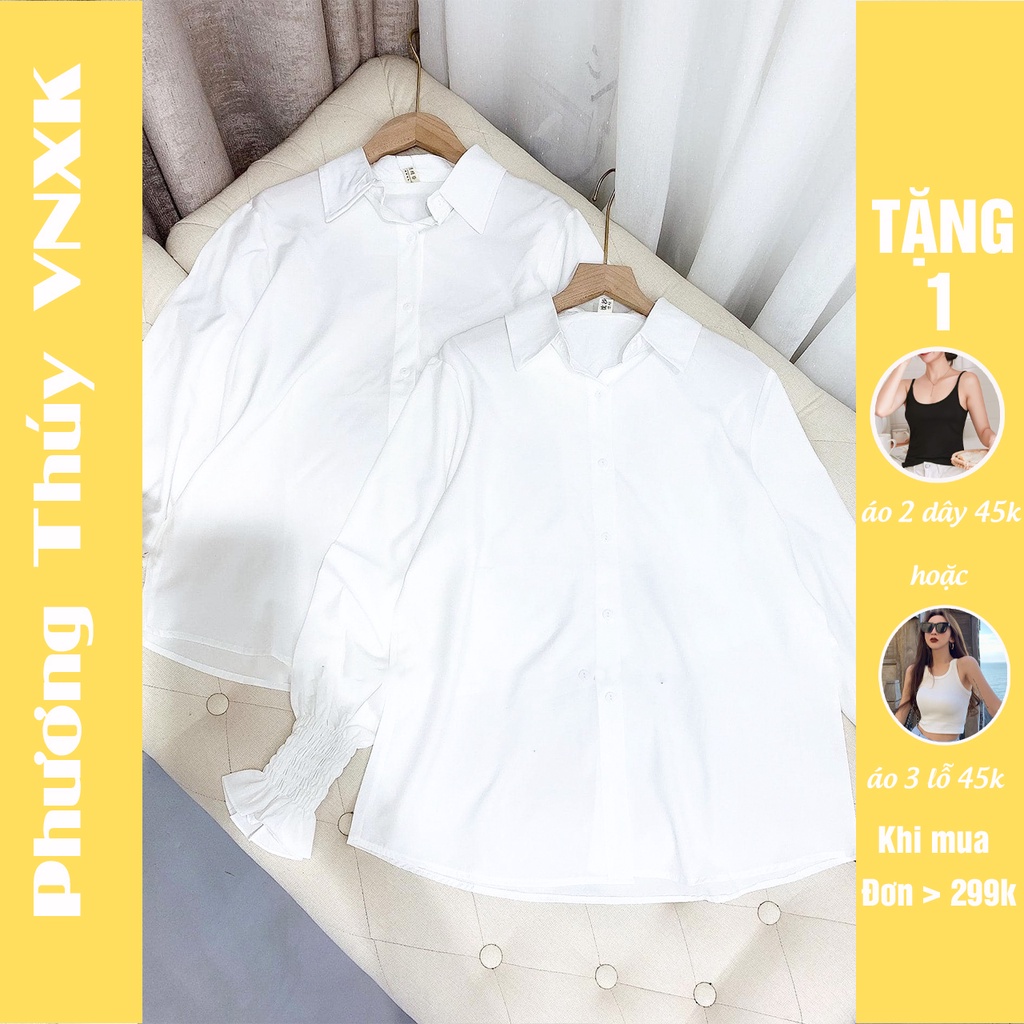 Áo sơ mi nữ PHƯƠNG THÚY VNXK cao cấp - áo sơ mi trắng nữ dáng basic dễ phối đồ phong cách Hàn Quốc | BigBuy360 - bigbuy360.vn