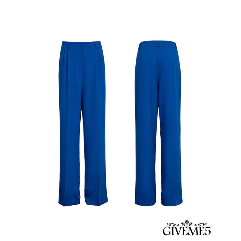 Quần ống rộng Lưng Cao Màu Sắc Đơn Giản Thời Trang Cho Nữ