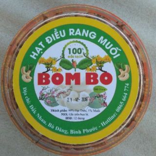 Nhãn dán hộp tròn hạt điều rang muối