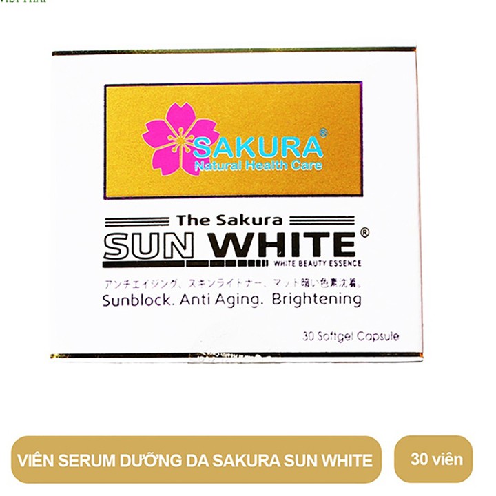 Serum Chống Nắng Sakura Sun White Hộp 30 viên - Giúp Chống Nắng, Giữ Ẩm &amp; Ngăn Ngừa Lão Hóa - Coastlinecare Pharmacy