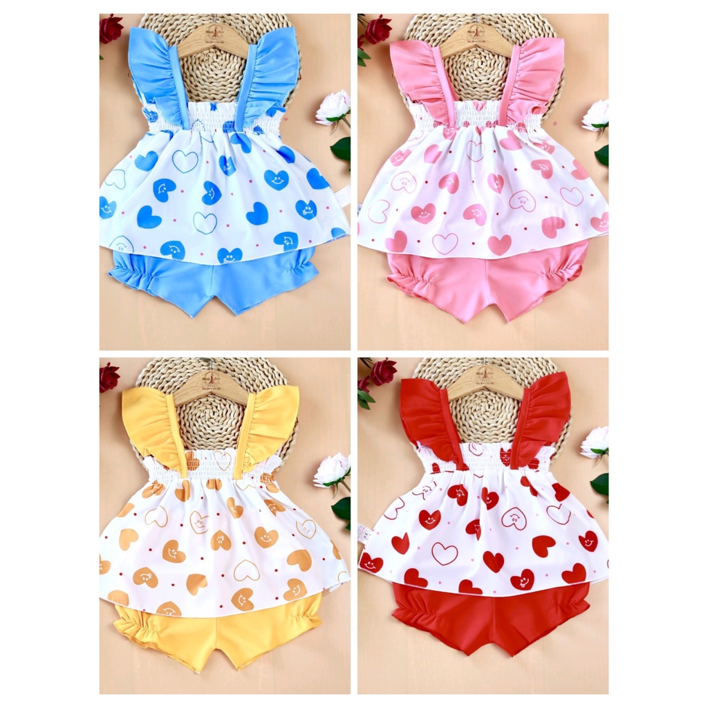 Bộ Lụa Cánh Tiên Nhún Bé (8-14kg) (Giao màu ngẫu nhiên)
