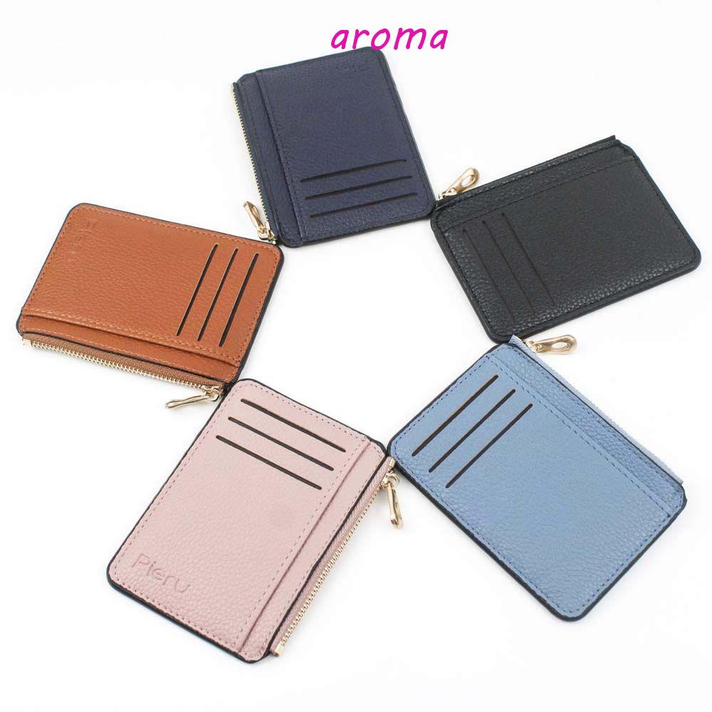 Ví Da PU Dáng Mảnh Có Kẹp Tiền Thời Trang Cho Nam Và Nữ