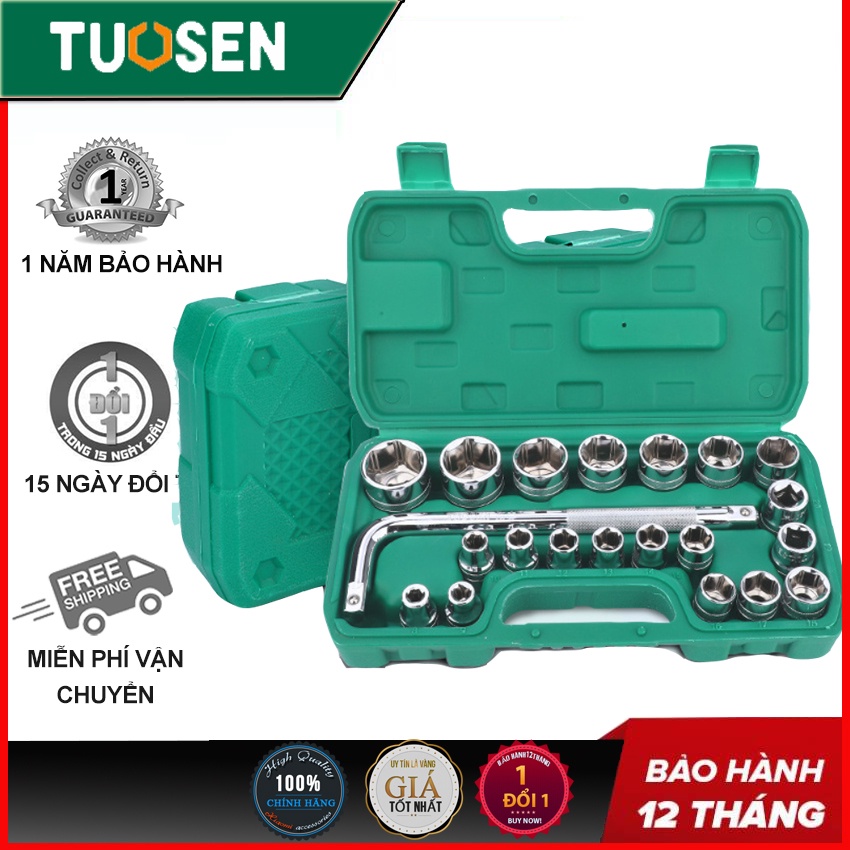 Bộ 21 chi tiết đầu khẩu với thanh chữ L 10inch - Một sản phẩm của TUOSEN