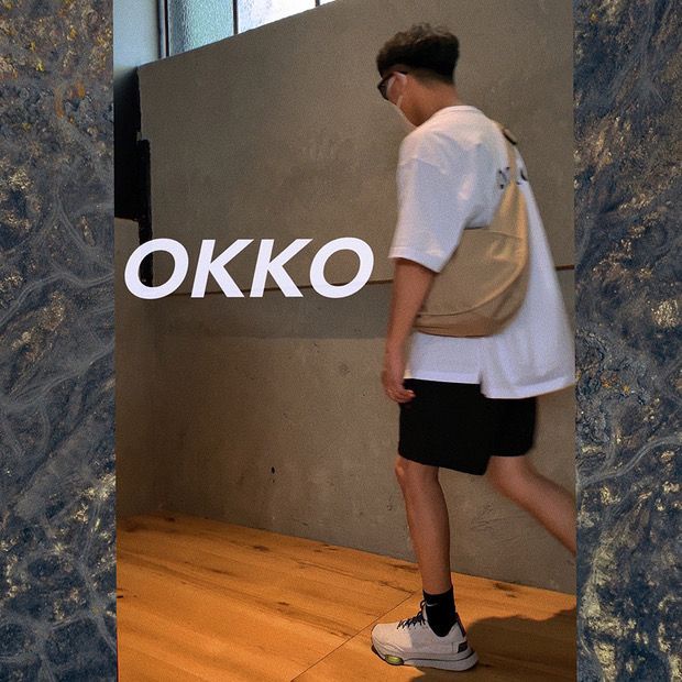 Bán Chạy!Túi Đeo Chéo Vai OKKO Merchandise Bằng Nylon Màu Trơn Chống Nước Sức Chứa Lớn Phong Cách Nhật Bản Cho Nam