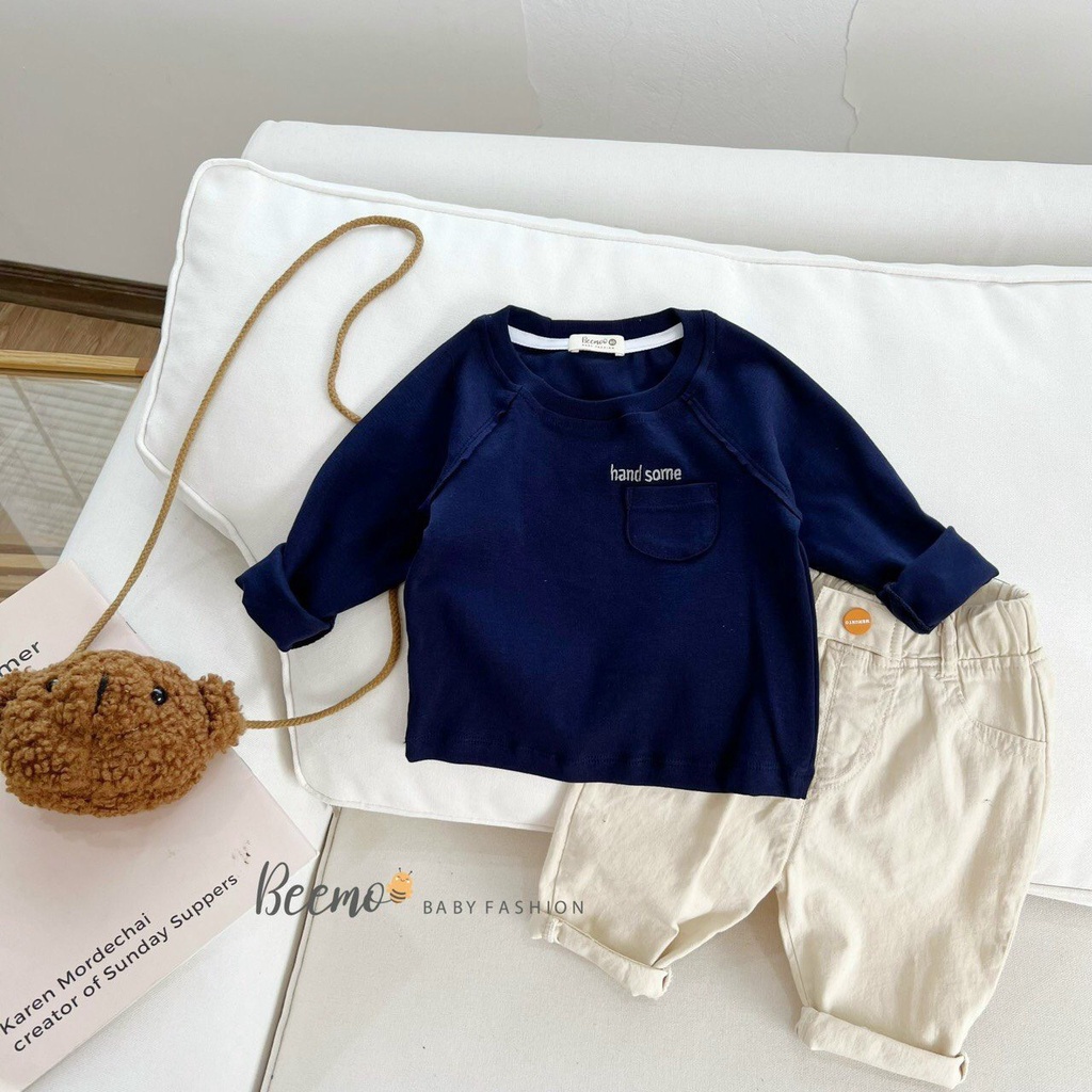 Áo phông dài tay cho bé trai gái BEEMO, chất liệu cotton mềm bé nào cũng cần có trong tủ mùa thu đông này B216