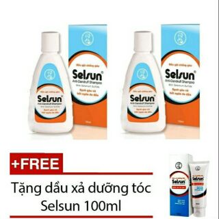 Bộ 2 dầu gội chống gàu Rohto Selsun 100ml + Tặng 1 dầu xả dưỡng tóc Selsun 100ml