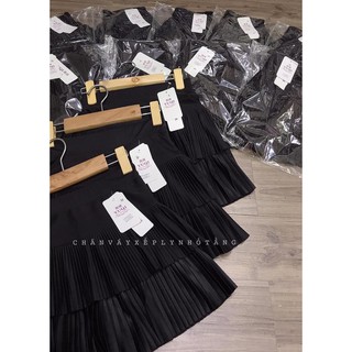 CHÂN VÁY XẾP LY 2 TẦNG CẠP CHUN CO DÃN