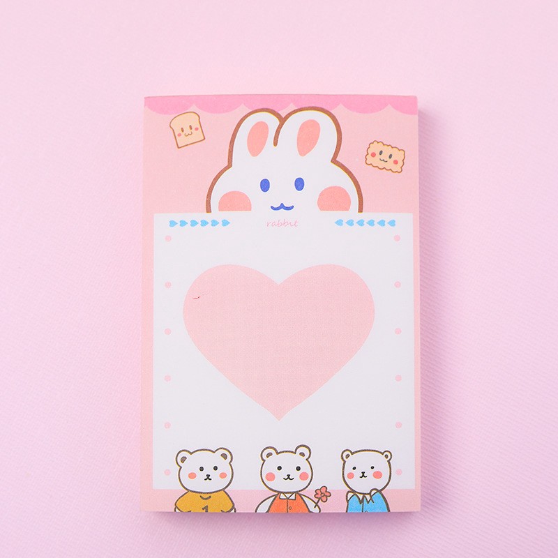 Giấy ghi chú hình thỏ hồng xinh xắn quyển 100 tờ