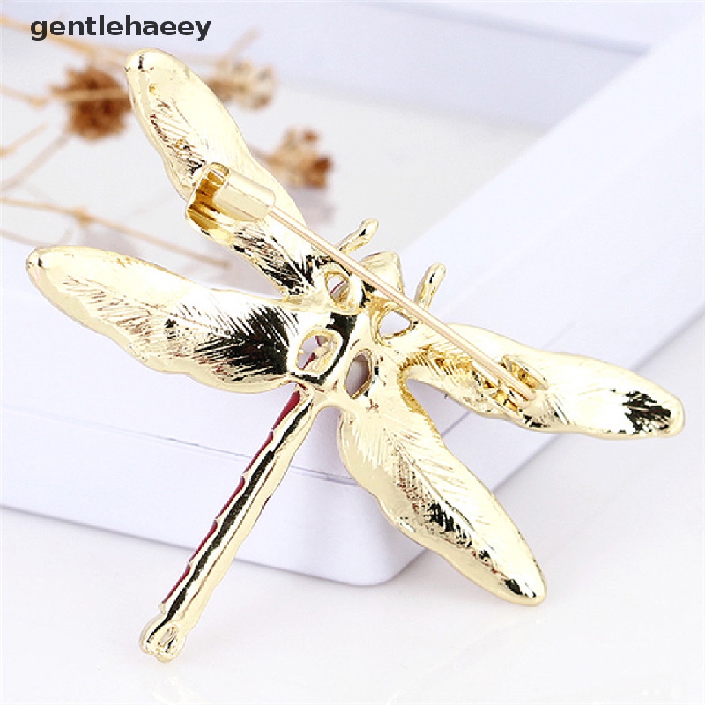 Ghim cài áo hình chuồn chuồn tráng men đính đá nhân tạo cho nữ