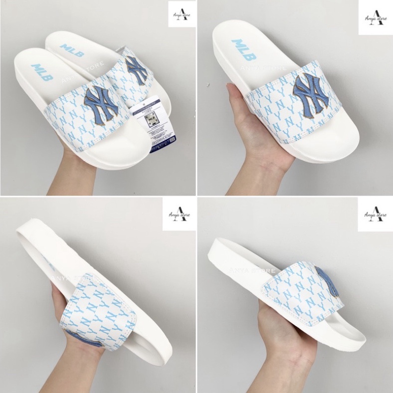 Dép 𝗠𝗟𝗕 𝗡𝗬 Thêu Chữ Cao Cấp - Dép Quai Ngang Nam Nữ Thời Trang Hottrend 2022
