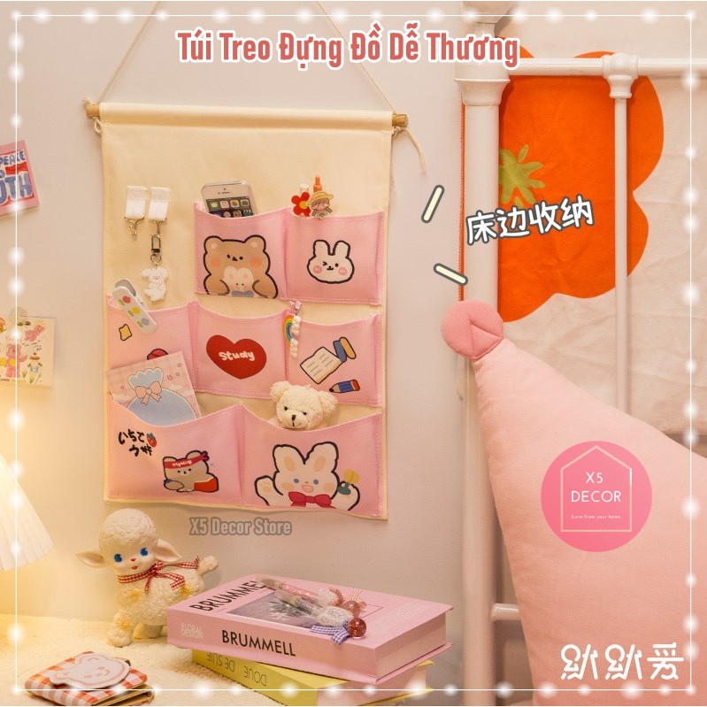 Túi Treo Đa Năng Đựng Đồ Treo Tường  Hoạ Tiết Ngọt Ngào Dễ Thương - Để  Đồ Vật Trang Trí Phòng Xinh Xắn