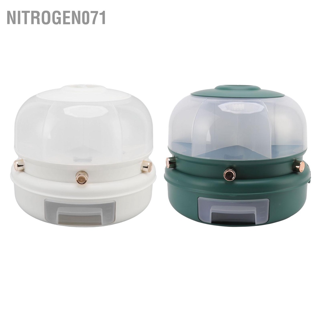 Thùng đựng gạo, đựng hạt, ngũ cốc 6 ngăn xoay 360 độ thông minh, dung tích 4kg, chất liệu nhựa PP cao cấp Nitrogen071