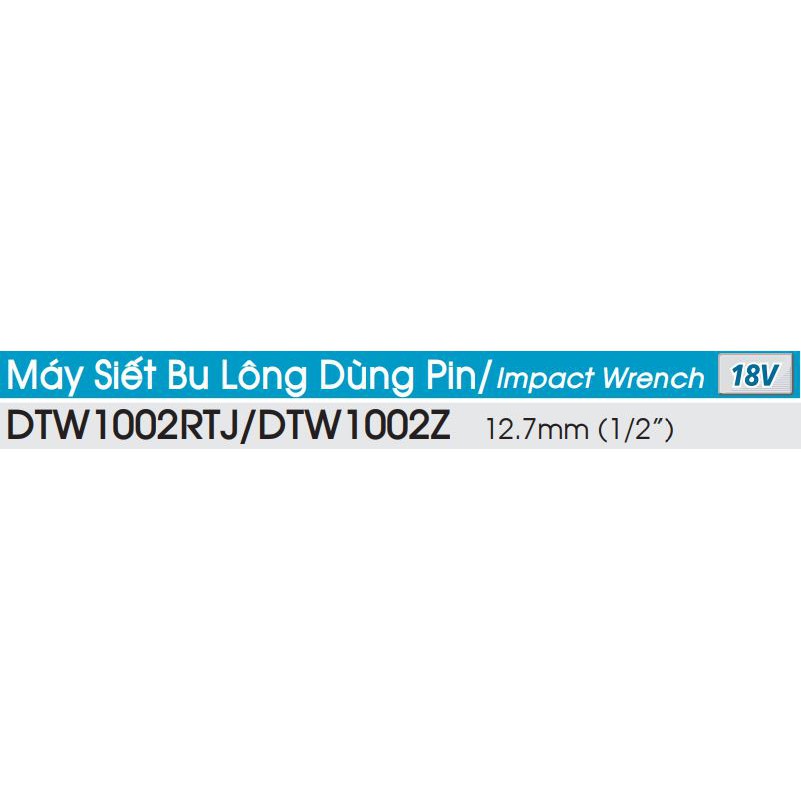 [Hàng chính hãng] Máy siết bu lông dùng pin Makita DTW1002RTJ 18V. Kèm sạc nhanh + 2pin 5.0Ah + thùng Makpac