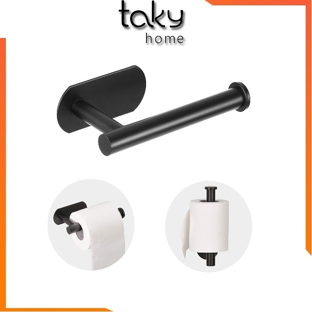 Móc Inox Treo Giấy Vệ Sinh, Cuộn Giấy Trong Toilet Cao Cấp, Giá Dán Tường Siêu Chắc, Không Khoan Tường. TakyHome 4075