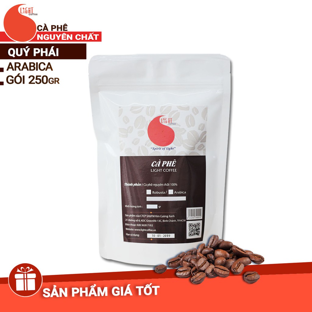 Cà Phê hạt Arabica Light Coffee 250g