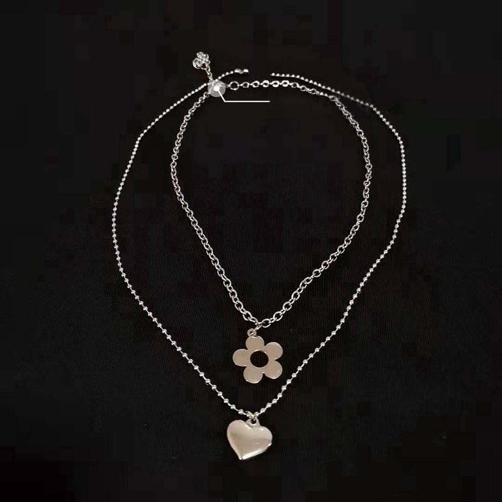 Dây chuyền mặt hình hoa trái tim phong cách Hàn Quốc thời trang cho nữ