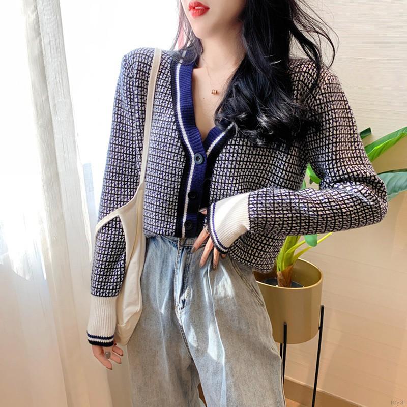 Áo Khoác Cardigan Dệt Kim Dáng Rộng Thời Trang Cho Nữ