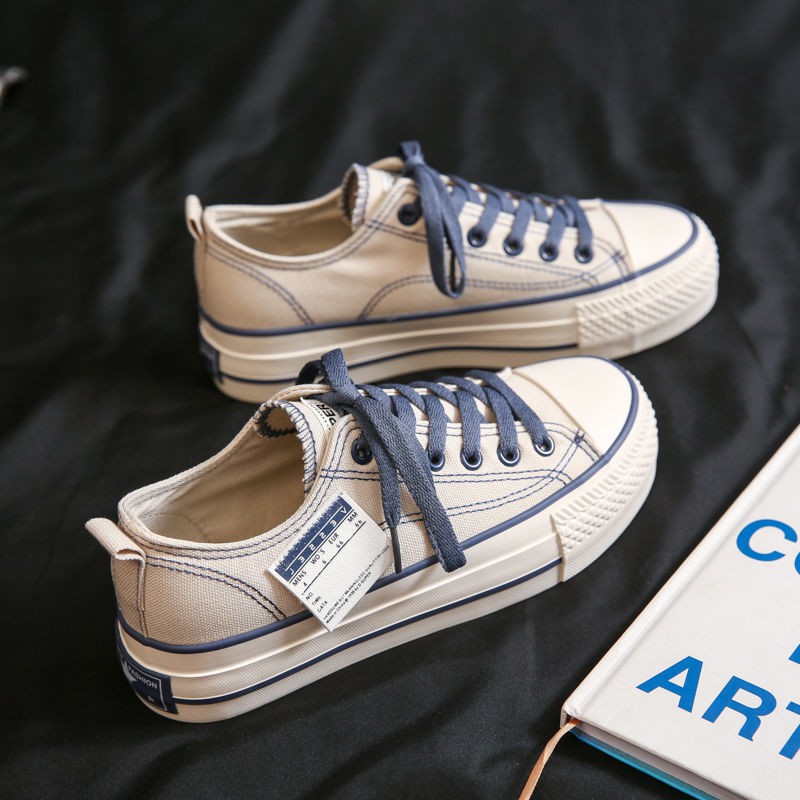 Giày Thể Thao Canvas Trắng Phong Cách Hàn Quốc 2020 Cho Nữ | BigBuy360 - bigbuy360.vn