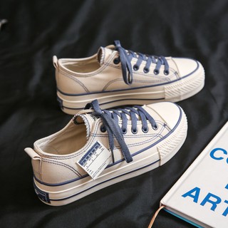Giày Thể Thao Canvas Trắng Phong Cách Hàn Quốc 2020 Cho Nữ