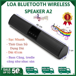Loa Bluetooth ⚡FreeShip⚡ Loa Bluetooth Wireless Speaker A2 Dáng Dài Có Đèn Led, Âm Thanh Hay, Bass Khỏe, Bảo Hành 1 Năm